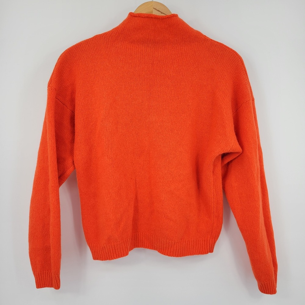 Vintage 90s Ashley Brooke Sweater Women Medium Orange Lambswool Angora Blend